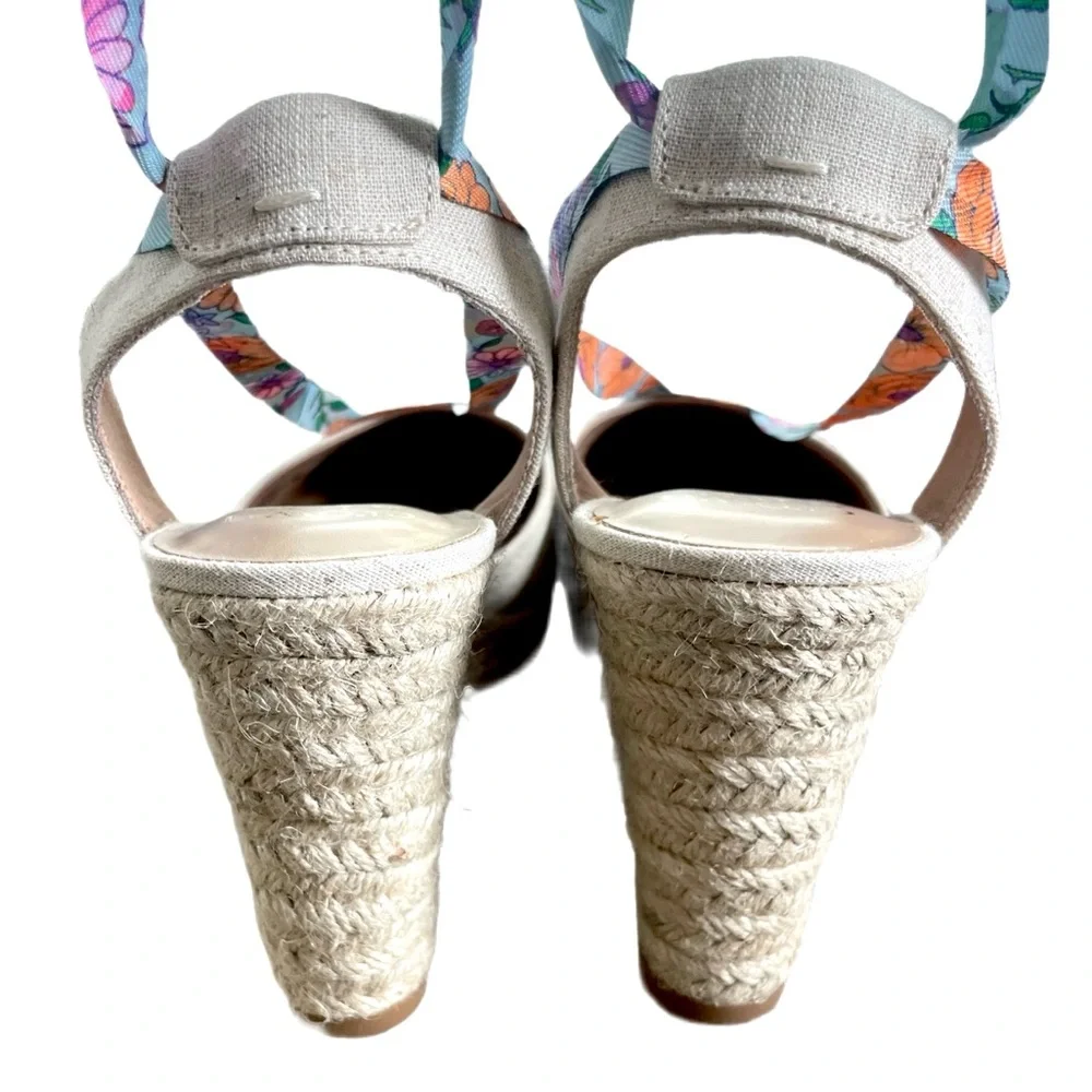 New Crown & Ivy Natural Lawndale Wedge Espadrille Wedge Size 10